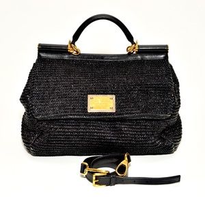 Dolce & Gabbana Top Handle Woven Raffia M Sicily